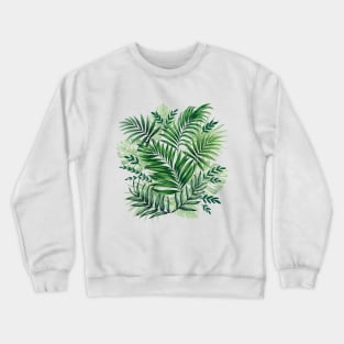 Green Tropical Palm & Monstera Leaves Crewneck Sweatshirt